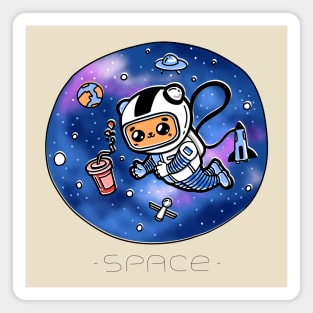 cat astronaut kawaii Magnet